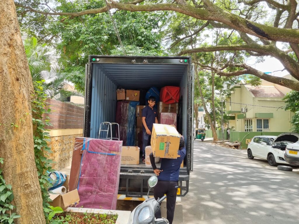GoSmart Movers loading full truck. Household goods transportation