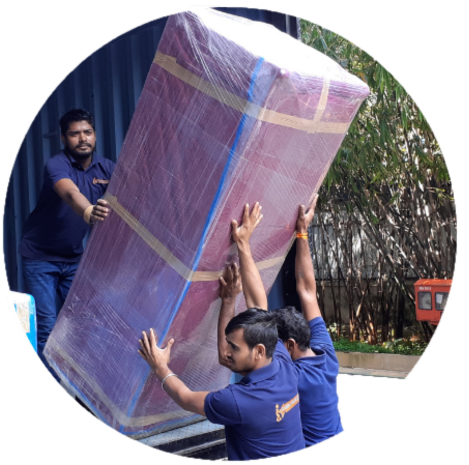 Gosmart movers team loading fridge into a truck