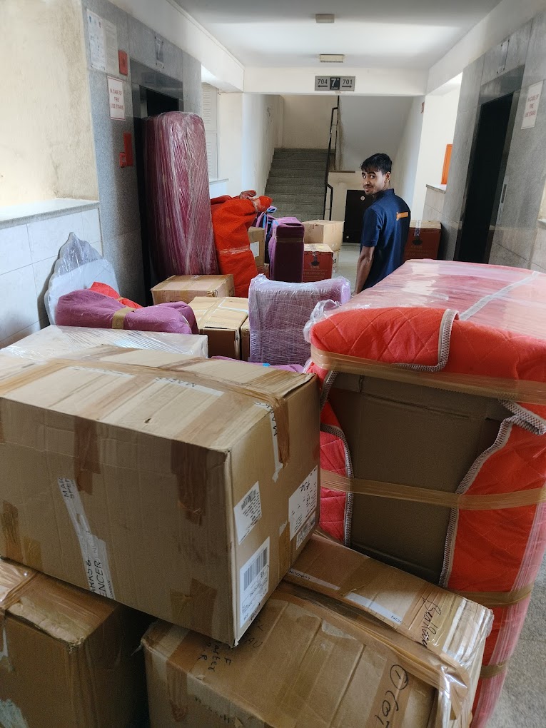 Boxes and luggage packed by GoSmart movers